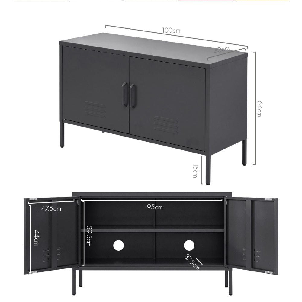Base Metal Storage Cabinet – Charcoal – 100 cm