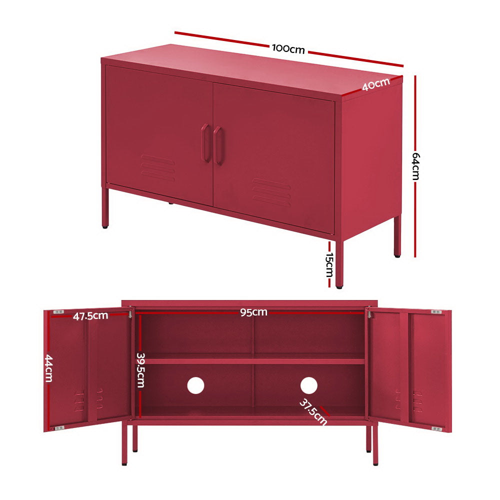 Base Metal Storage Cabinet – Pink – 100 cm