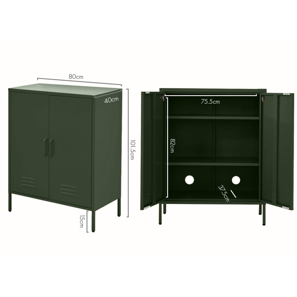 Sweetheart Metal Storage Cabinet – Green – 80 cm
