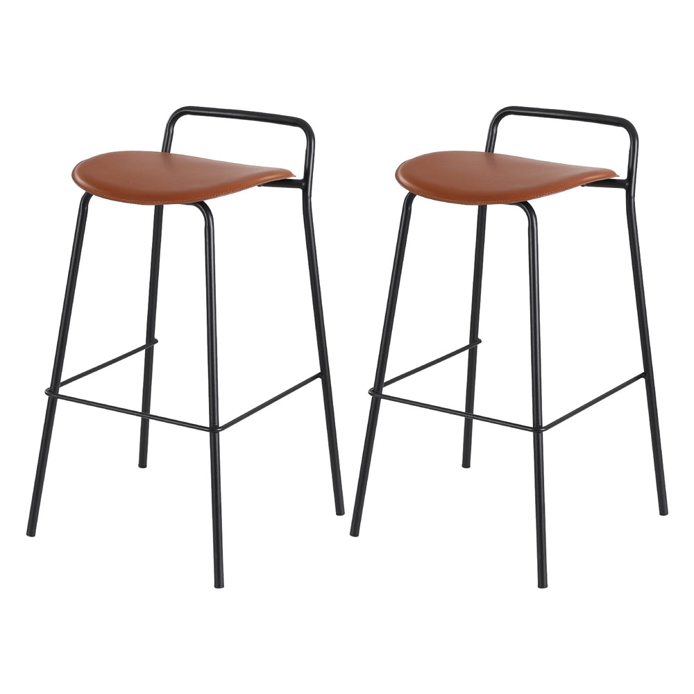 Arlo Metal Counter Stools – Brown – Set of 2