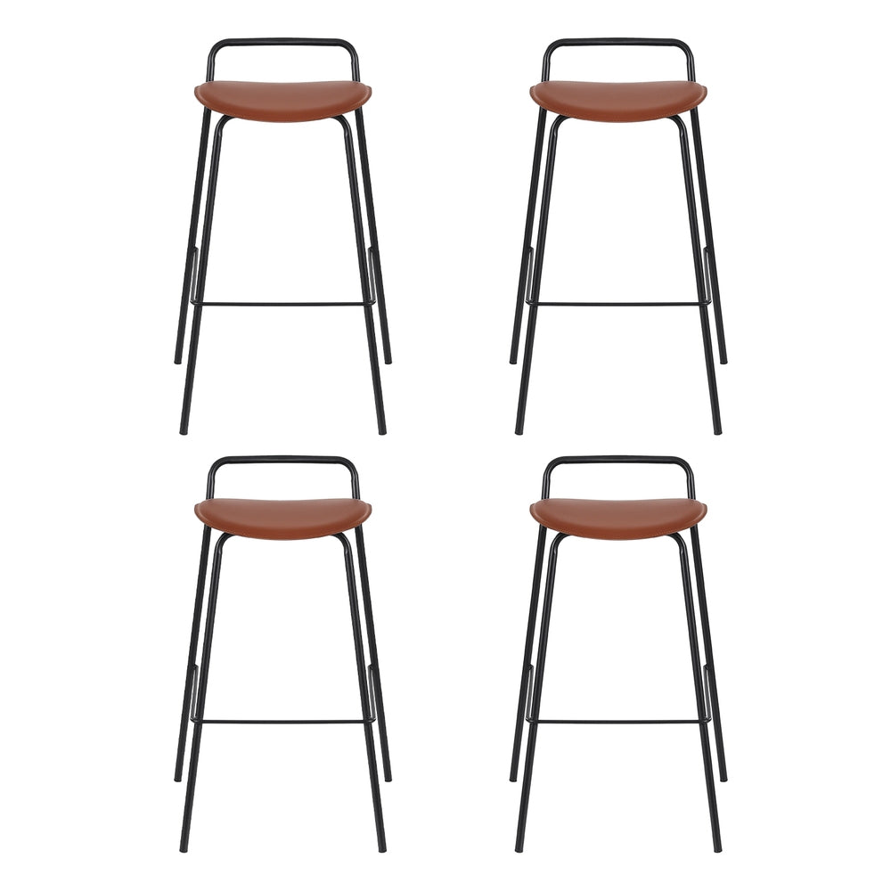 Rowan Metal Bar Stools – Brown – Set of 4