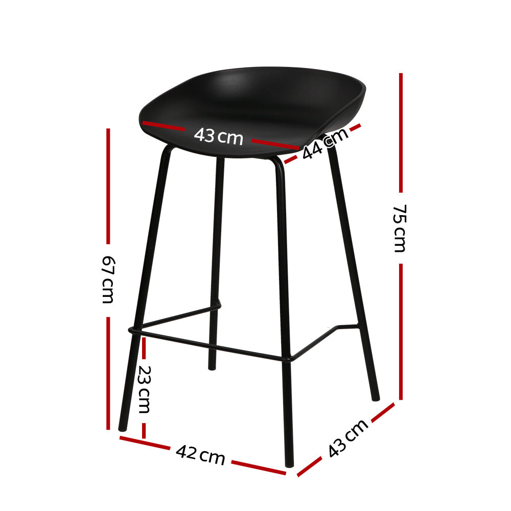 Kairos Metal Bar Stools – Black – Set of 2