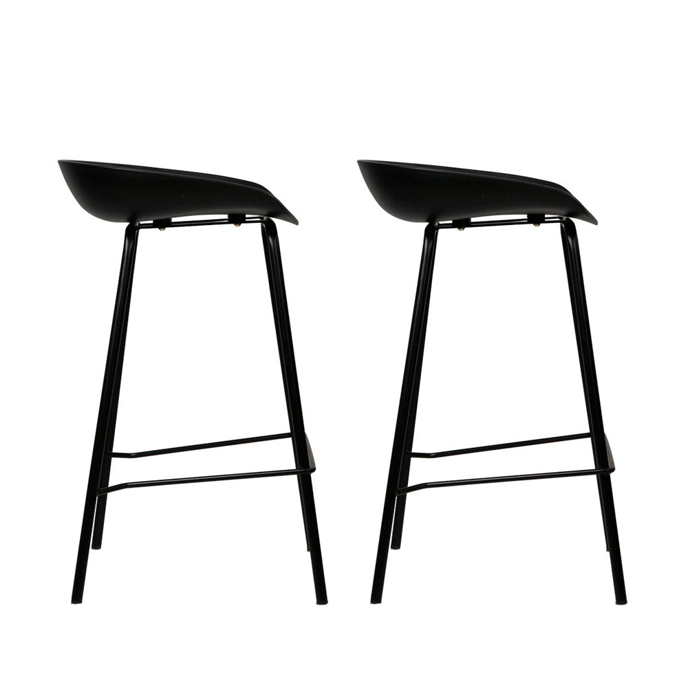 Kairos Metal Bar Stools – Black – Set of 2