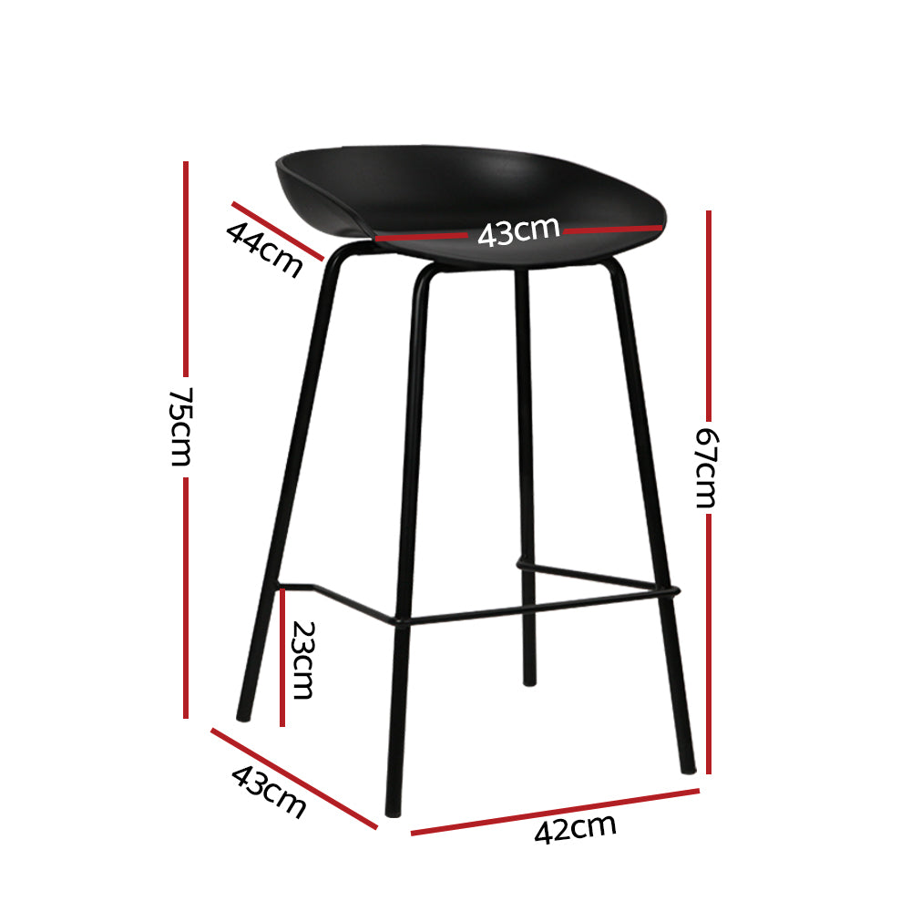 Kairo Metal Bar Stools – Black – Set of 4