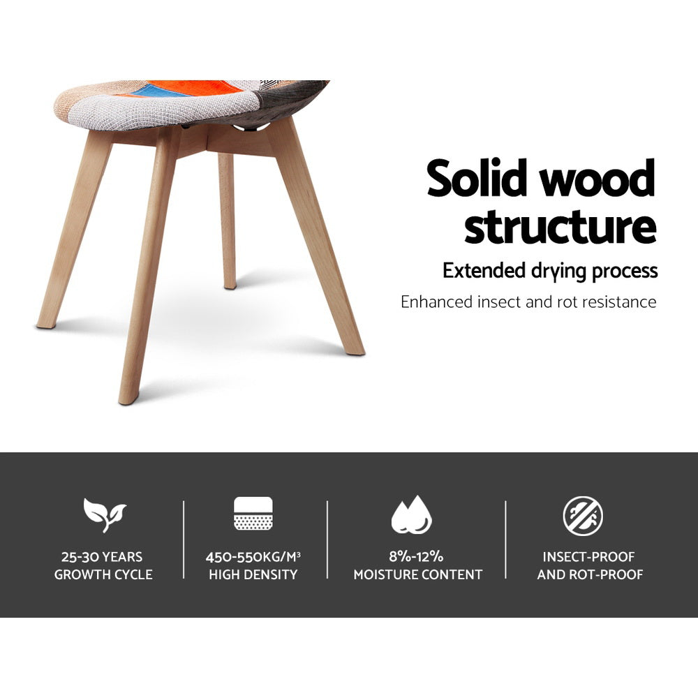 Eiffel Dining Chairs – Fabric – Set of 2