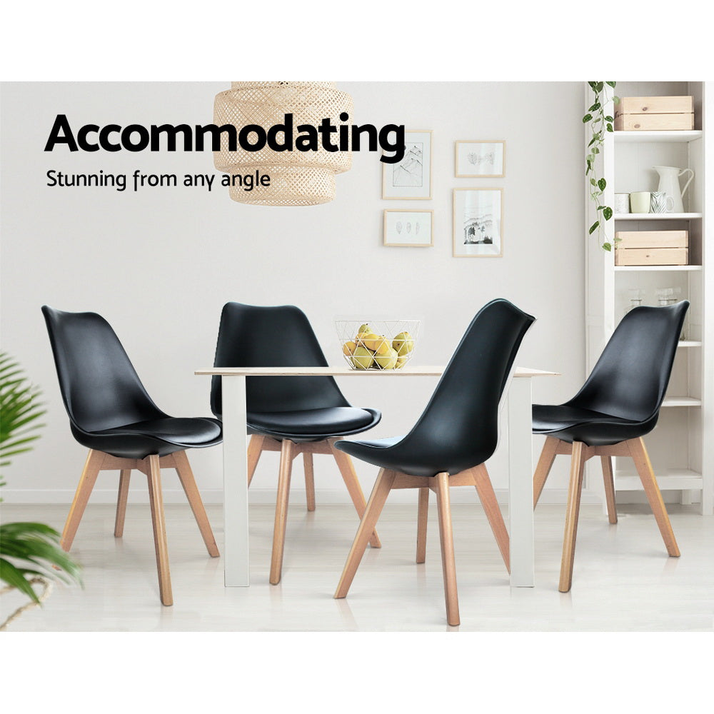 Edison Eiffel Dining Chairs – Black – Set of 4
