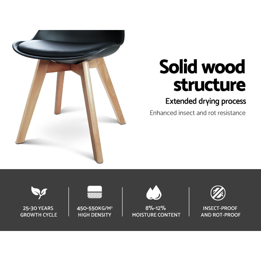 Edison Eiffel Dining Chairs – Black – Set of 4