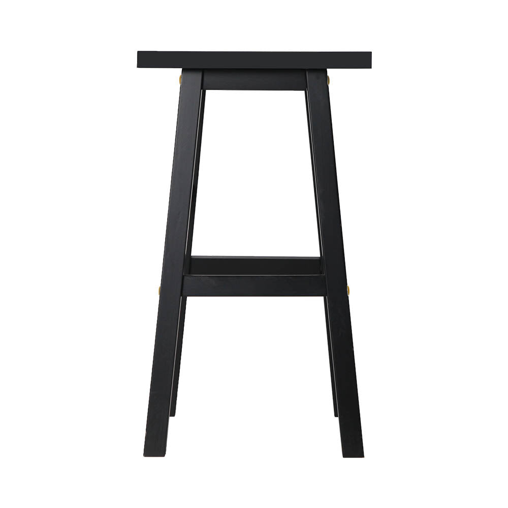 Marston Beech Wood Bar Stools – Black – Set of 2