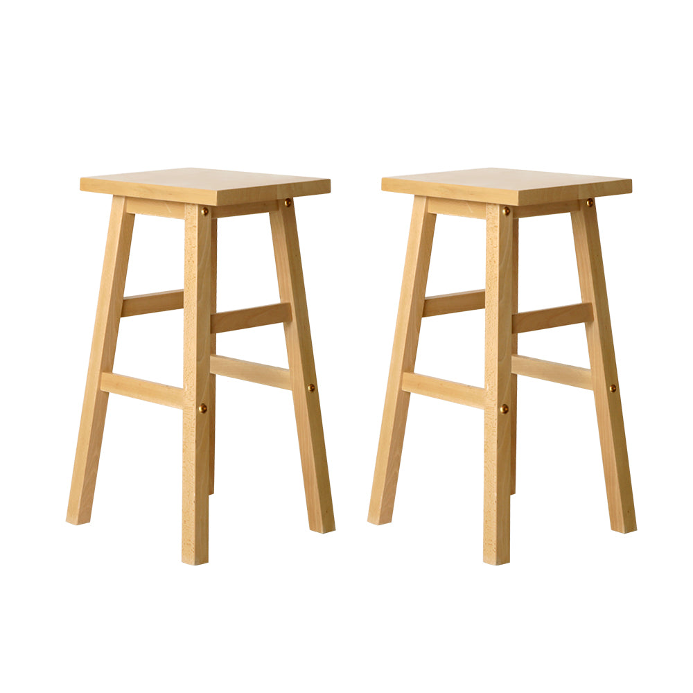 Marston Beech Wood Bar Stools – Natural – Set of 2