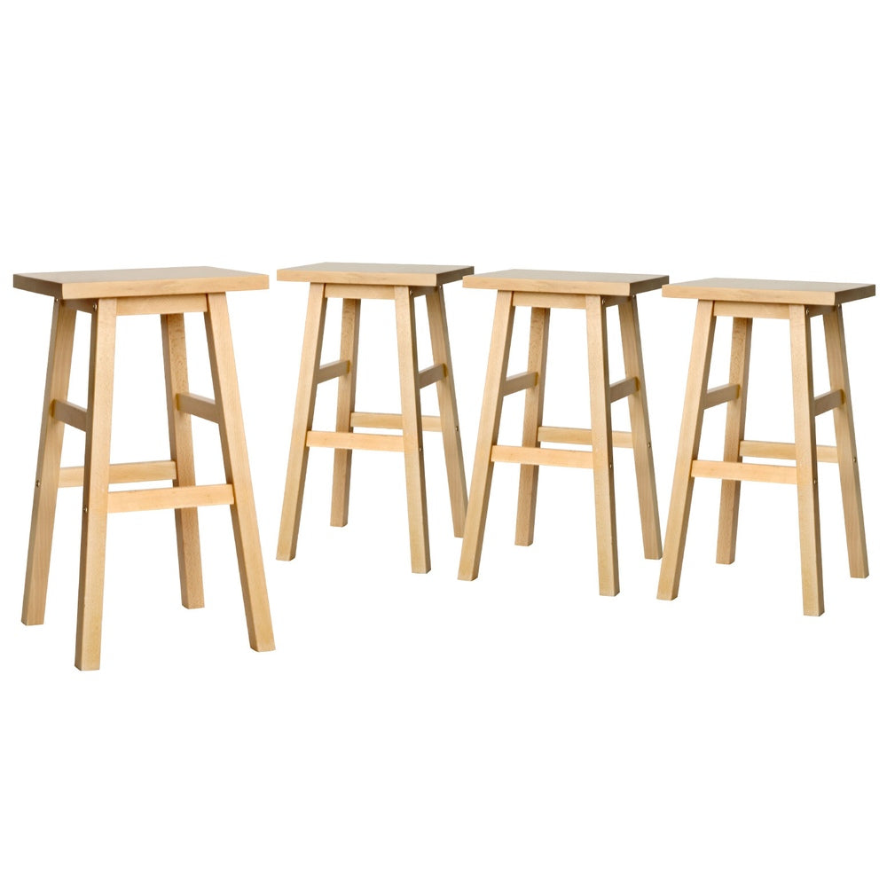 Baden Wooden Bar Stools – Brown – Set of 4