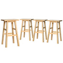4 x Wooden Kitchen Bar Stools – Natural Look
