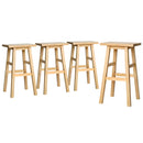 4 x Wooden Kitchen Bar Stools – Natural Look