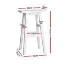 4 x Wooden Kitchen Bar Stools – White Finish