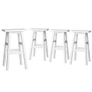4 x Wooden Kitchen Bar Stools – White Finish
