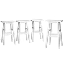 4 x Wooden Kitchen Bar Stools – White Finish