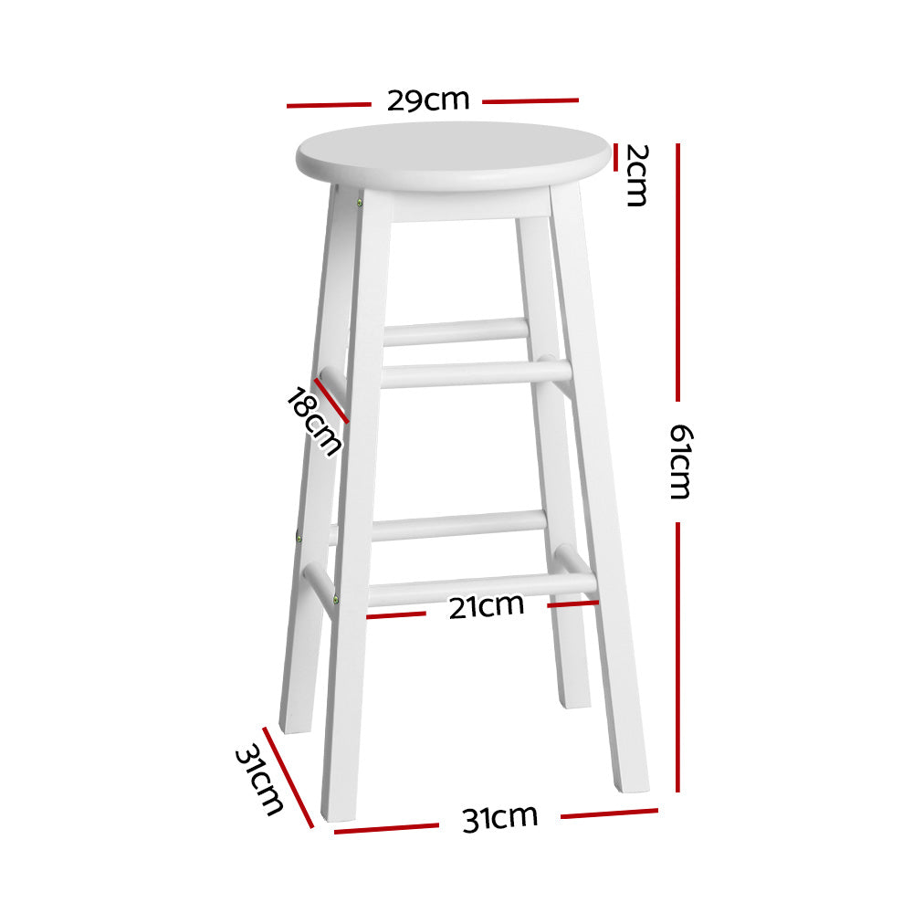 Callan Wooden Bar Stools – White – Set of 2
