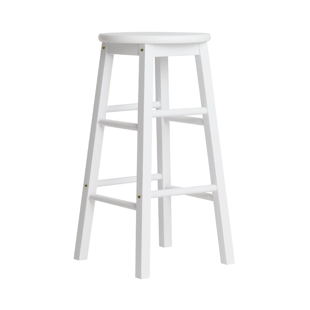 Callan Wooden Bar Stools – White – Set of 2