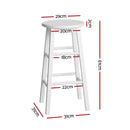 4 x Round Wooden Bar Stools – White Finish