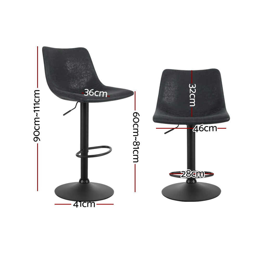 Hexton Vintage Bar Stools – Black – Set of 2