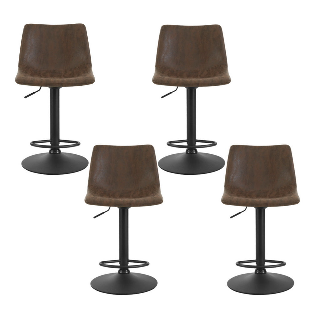 Cove Swivel Gas Lift Bar Stools – Brown – Set of 4