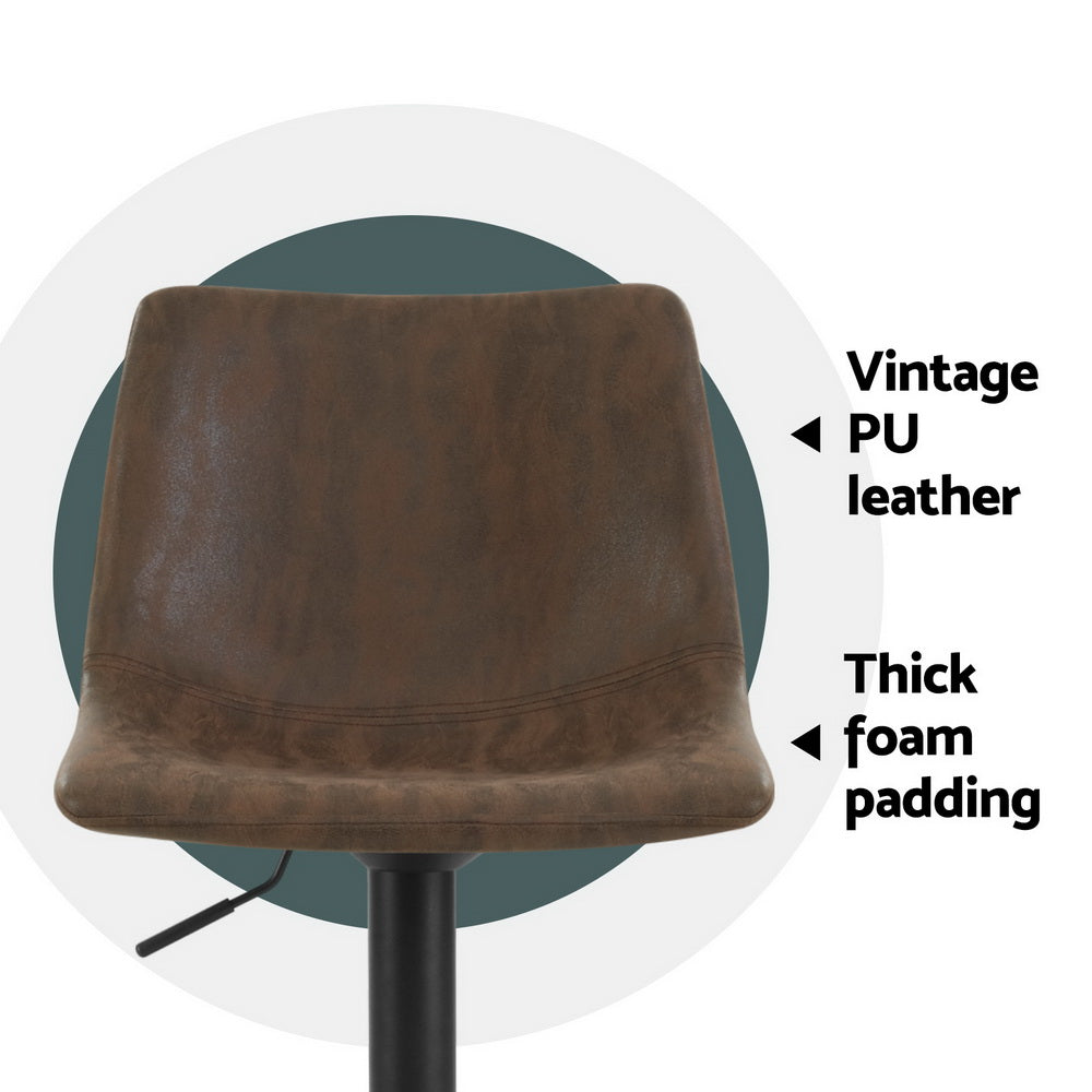 Cove Swivel Gas Lift Bar Stools – Brown – Set of 4