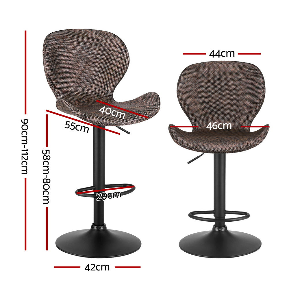Meridian Wing Swivel Bar Stools – Brown – Set of 4