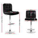 Set of 4 - Gas lift Swivel Bar Stools - Steel and Black
