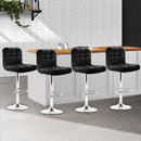 Set of 4 - Gas lift Swivel Bar Stools - Steel and Black