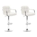 Artiss Set of 2 Bar Stools Gas lift Swivel - Steel and White