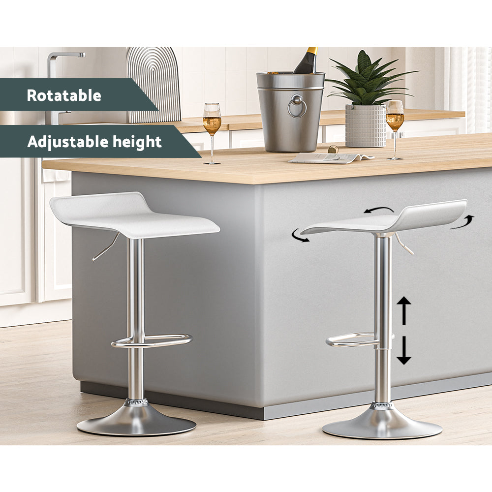 Wade Gas Lift Bar Stools – White – Set of 2