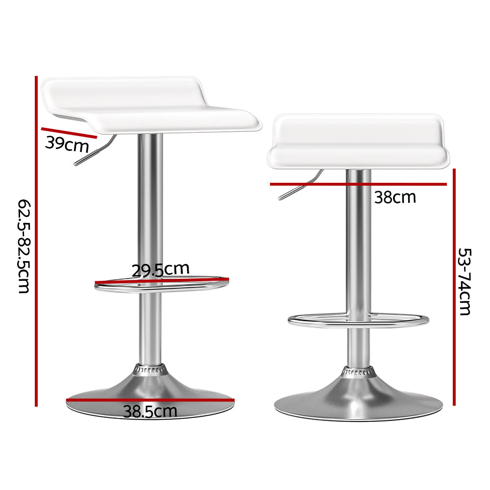 Camden Faux Leather Bar Stools – White – Set of 4