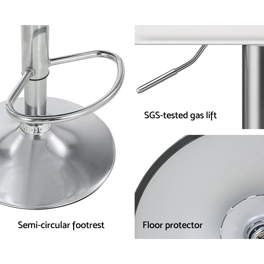 Camden Faux Leather Bar Stools – White – Set of 4