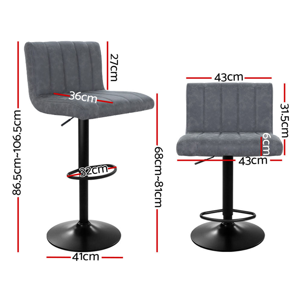 Dalton Line Style Bar Stools – Grey – Set of 2