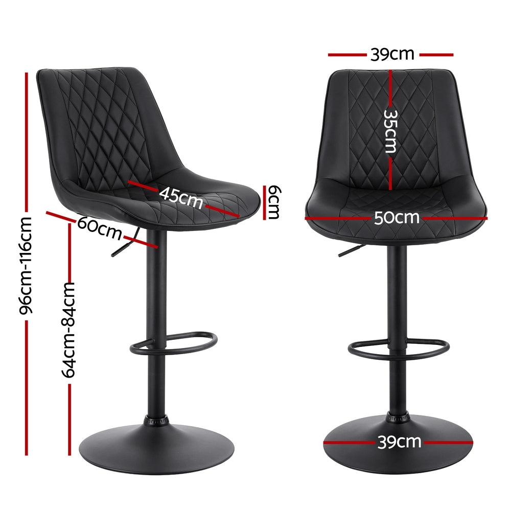 Hudson Swivel Gas Lift Counter Stools – Black – Set of 4