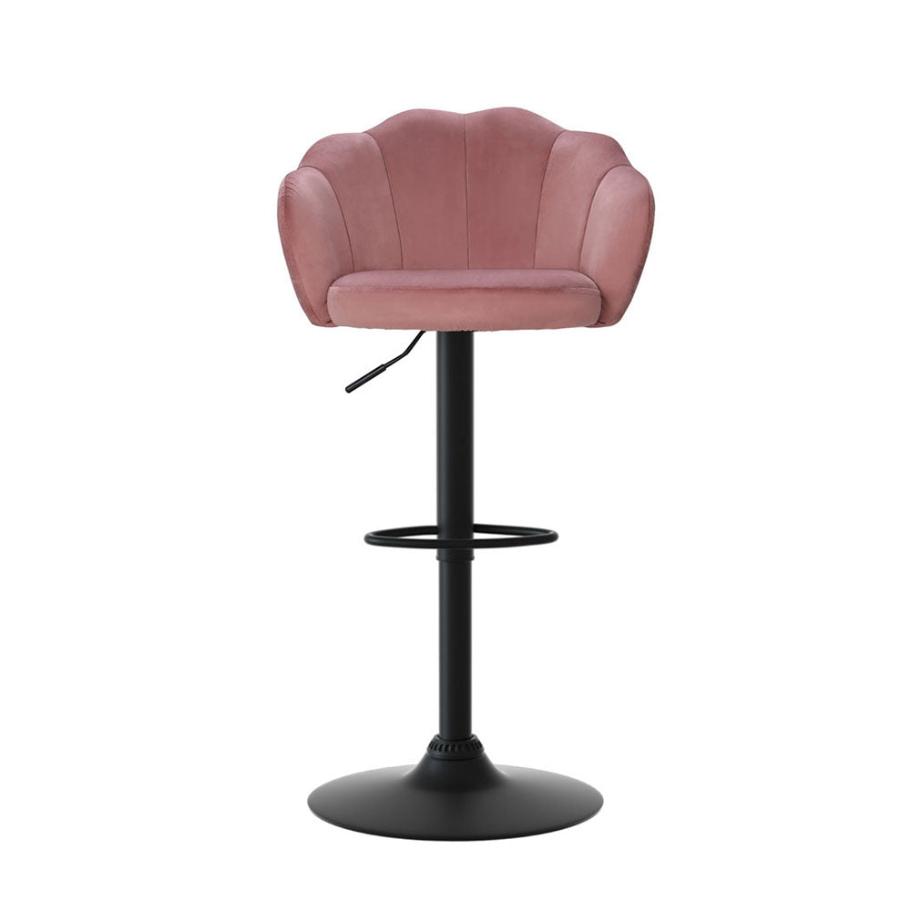 Delara Velvet Bar Stools – Pink – Set of 4