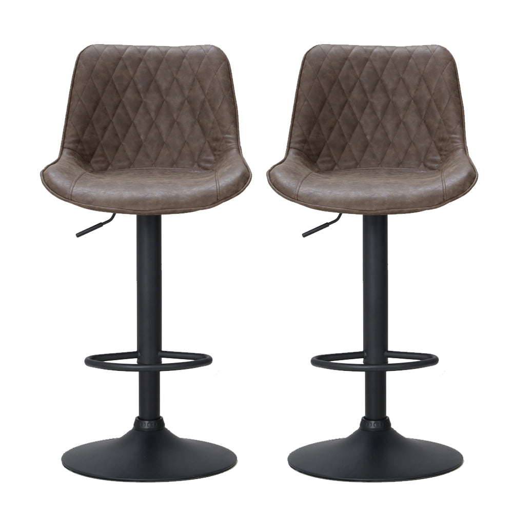 Lennox Metal Bar Stools – Brown – Set of 2