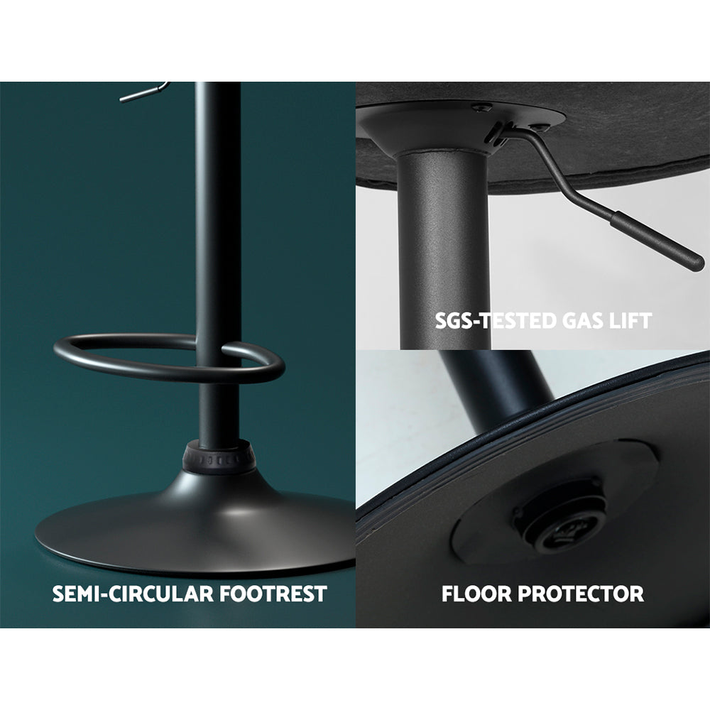 Keaton Metal Swivel Bar Stools – Black – Set of 2