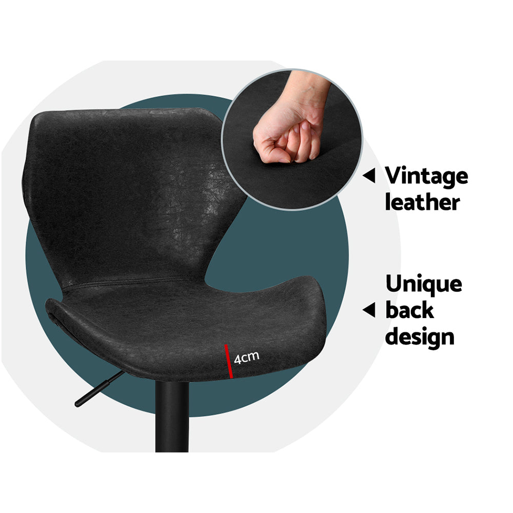 Keaton Metal Swivel Bar Stools – Black – Set of 2