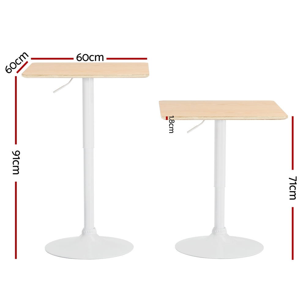 Aine Gas Lift Bar Table – Pine – 60 cm