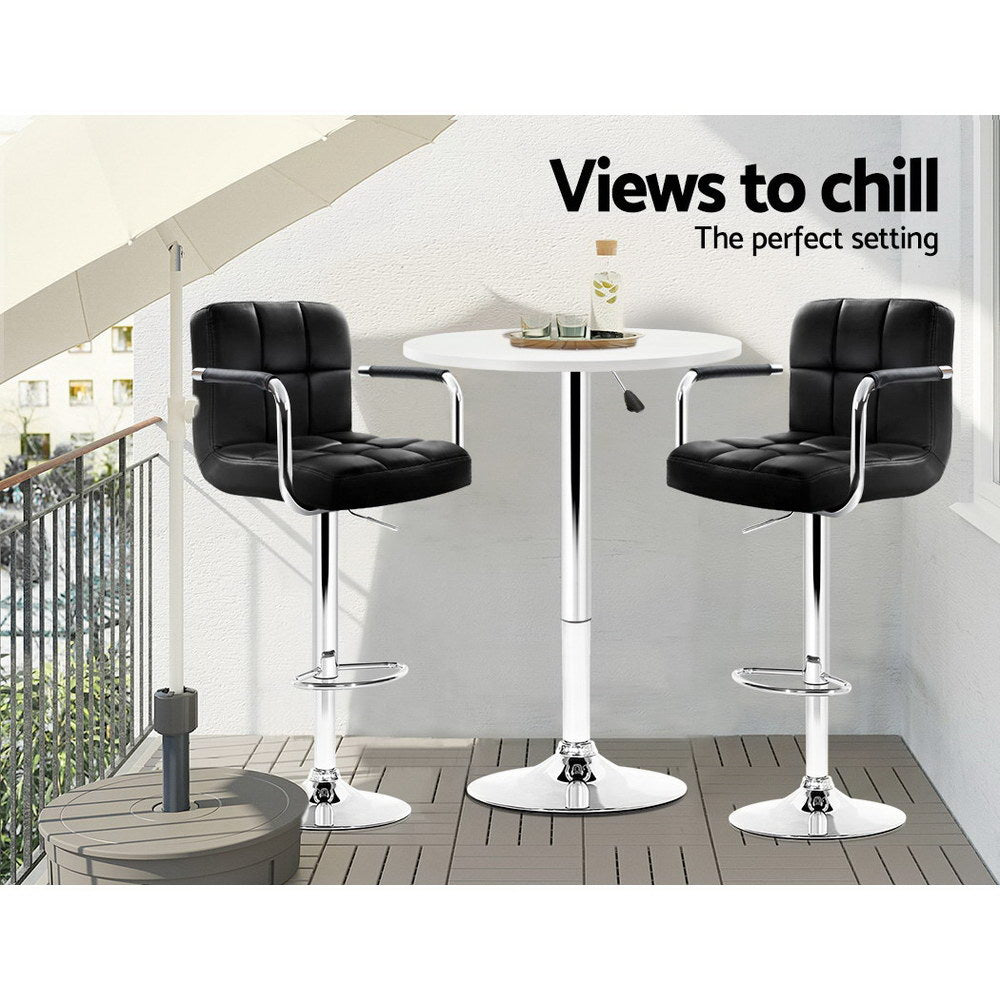 Kairo Gas Lift Bar Table – White – 60 cm