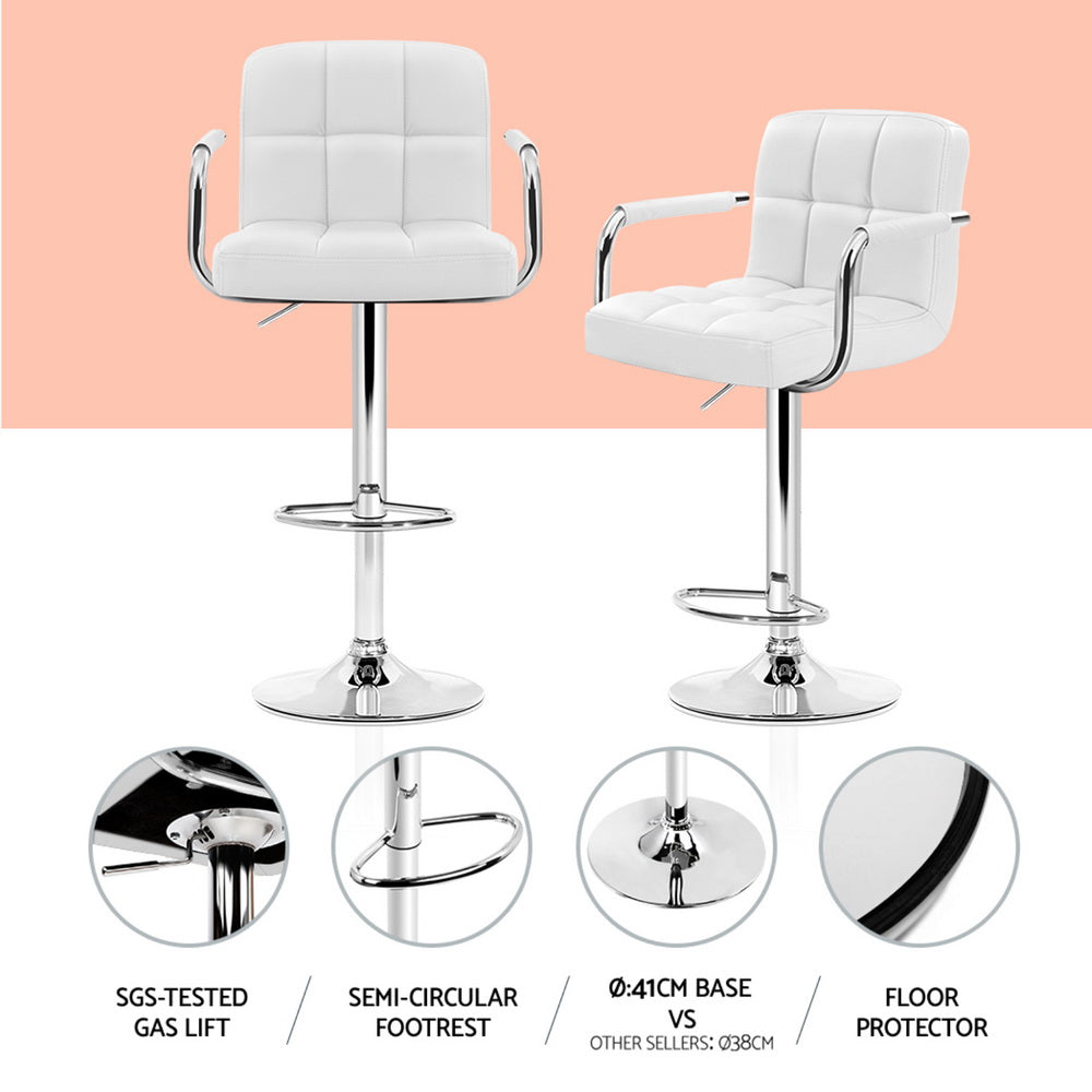 Meridian Bar Table & Stool Set – White – Set of 3
