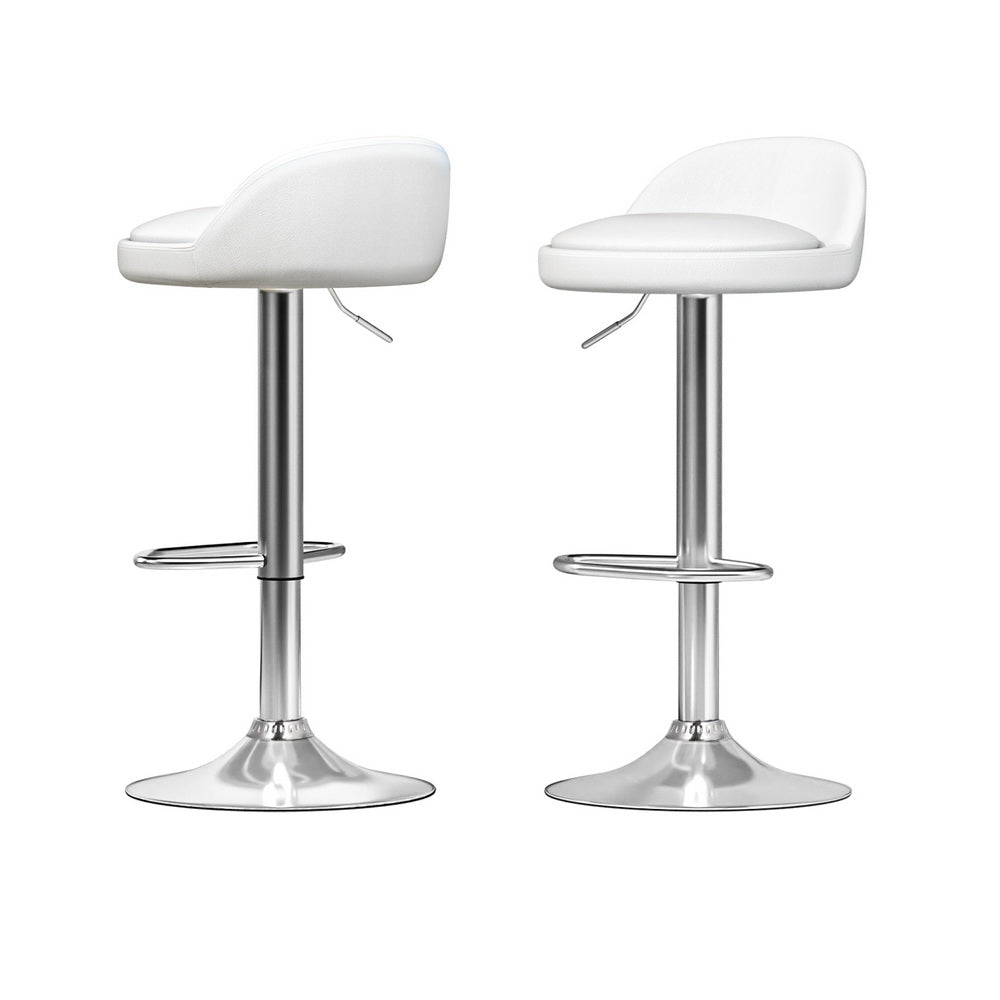 Meridian Bar Table & Stool Set – White & Silver – Set of 3