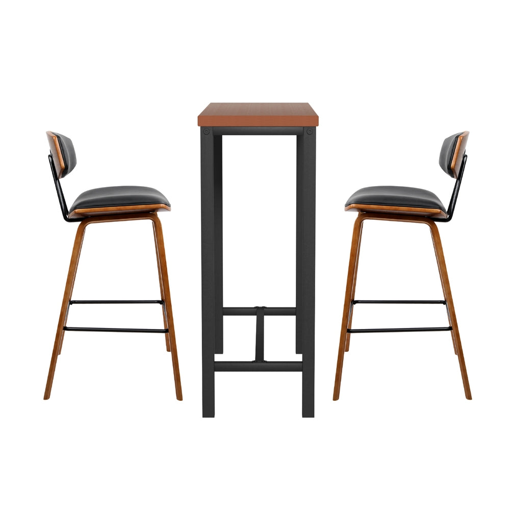 Meridian Bar Table & Stool Set – Walnut – Set of 3