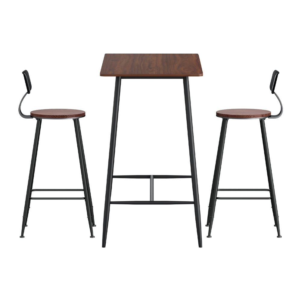 Callan Wood Bar Table and Stool Set – Natural – Set of 4
