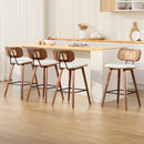 4 x Rattan Counter Bar Stools – PU Leather Padding
