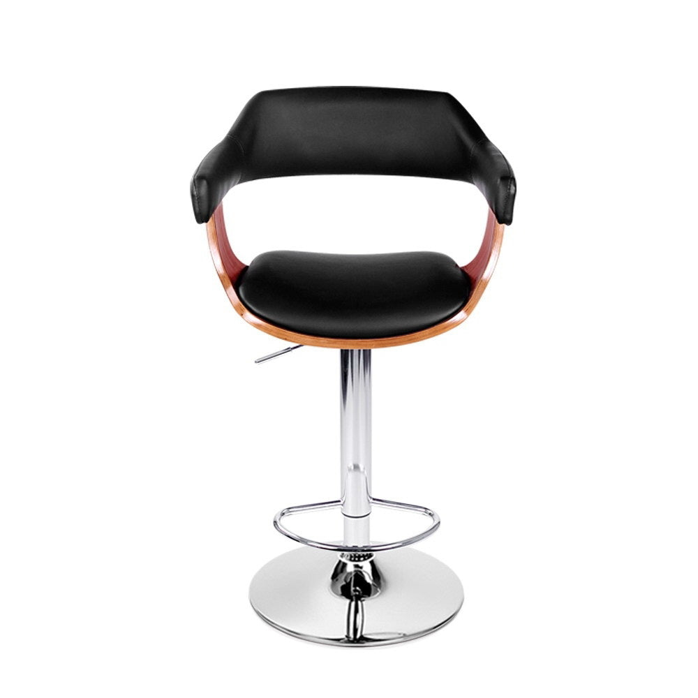Halston Wooden Swivel Bar Stool – Black & Wood – Single