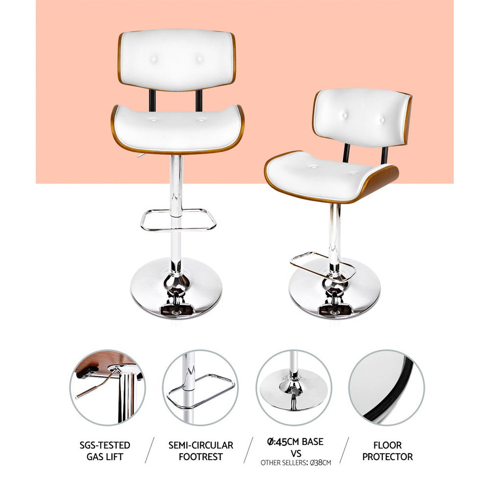 Cherry Gas Lift Bar Stool – White – Single