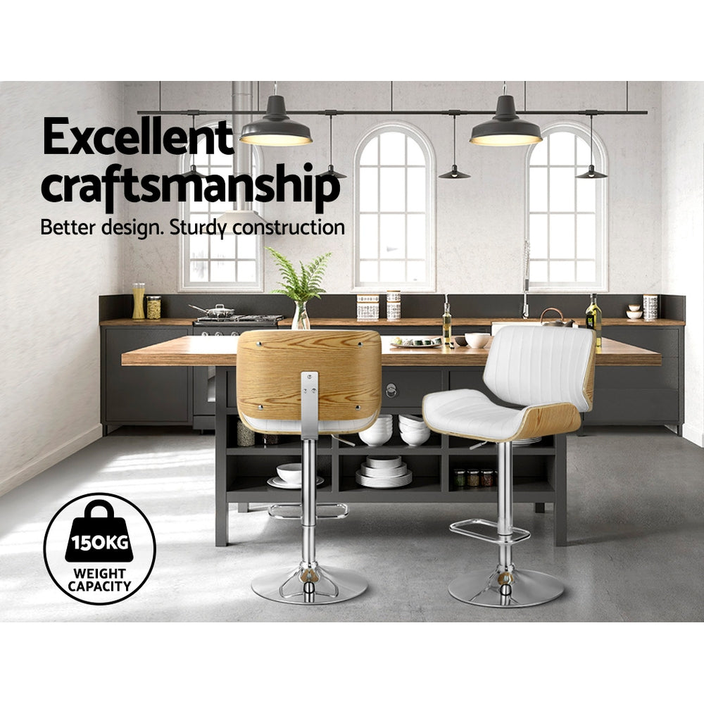 Meridian Gas Lift Swivel Bar Stool – White – Single