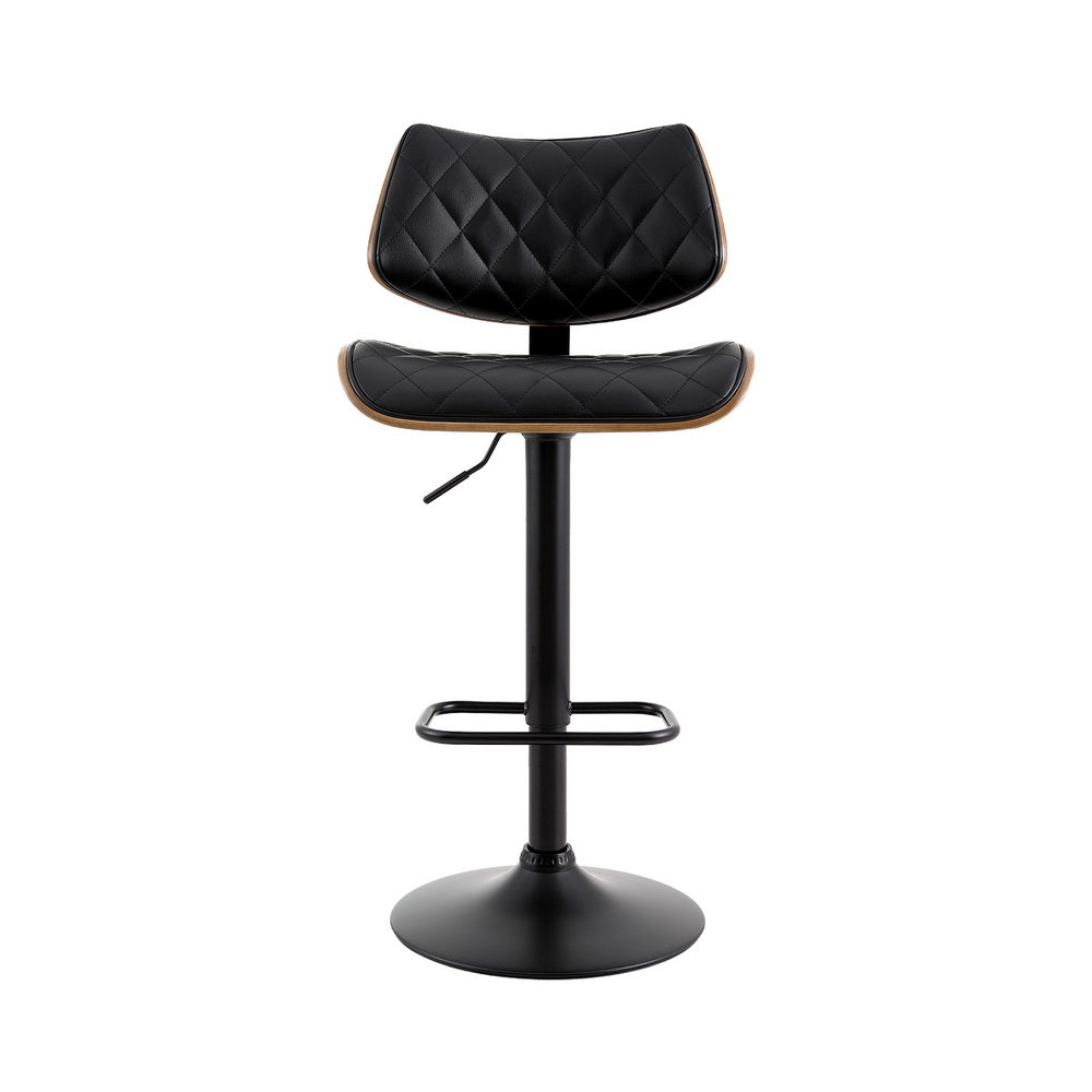 Quilla Gas Lift Wooden Bar Stool – Black – Single