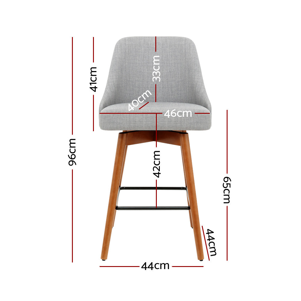 Tavira Wooden Bar Stools – Beige / Cream – Set of 4
